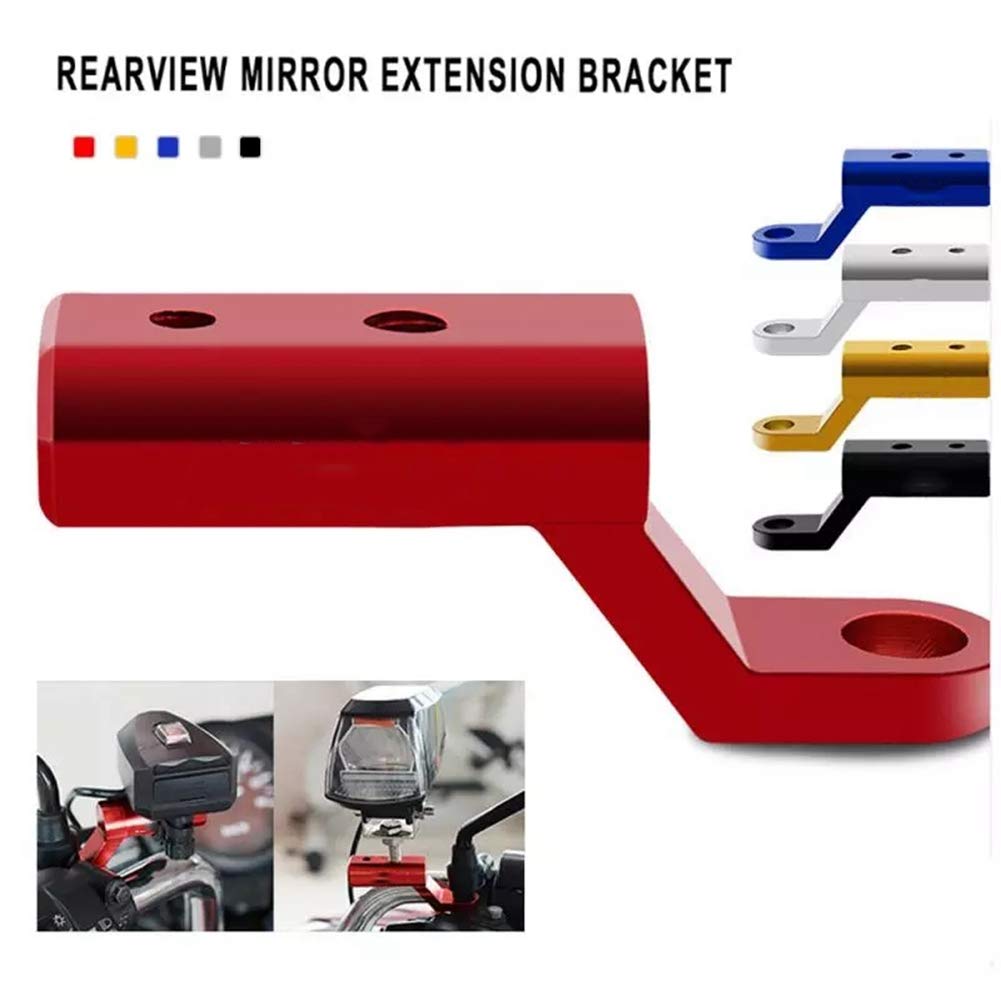 Aluminum Alloy Motorcycle Mirror Bracket Support Holder - Universal Rearview Mirror Extension Mount for Motorcycles, ATV & Scooters (Blue) | Durable Mirror Base for Enhanced Visibility & Safety Riding