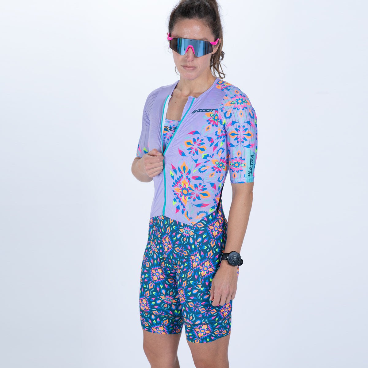 Women's Ultra Tri P1 Racesuit - High Performance Triathlon Suit with Kaleidoscope Print | Perfect for Swimming, Cycling & Running Competitions