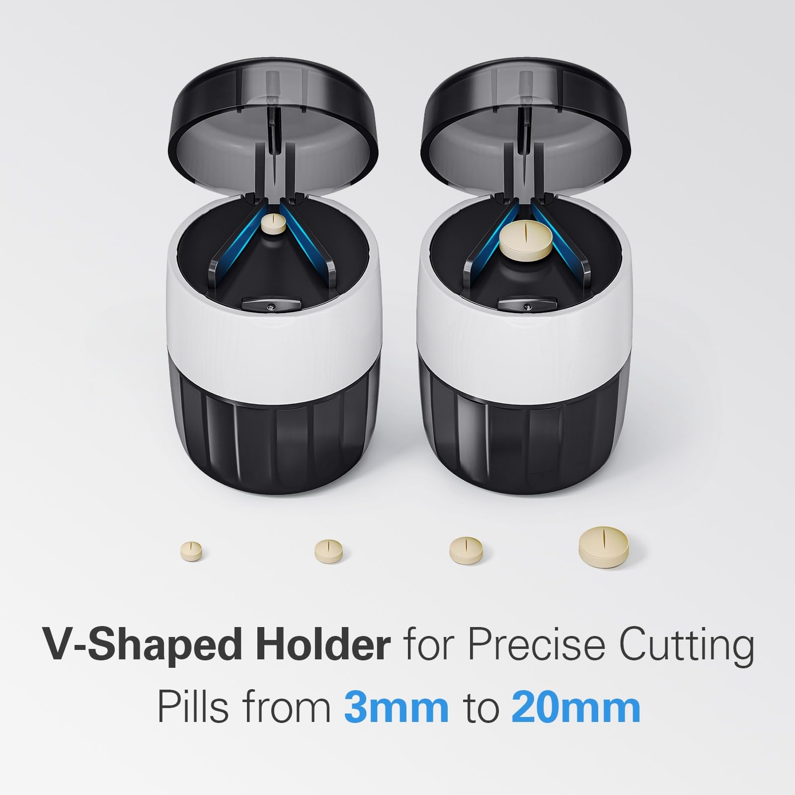 DEPAD 3-in-1 Pill Crusher, Cutter & Grinder - Fine Powder Medicine Crusher with Storage Compartment - Perfect for Tablets, Small Pills & Daily Medication Management - Ideal for Travel, Elderly Care & Home Use