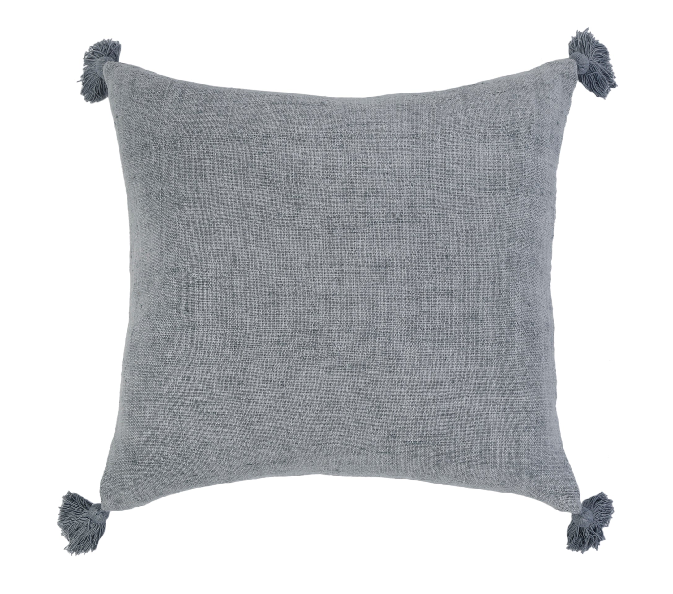 Montauk Decorative Throw Pillow with Tassels - Soft Bohemian Style Cushion for Sofa, Bed & Home Decor