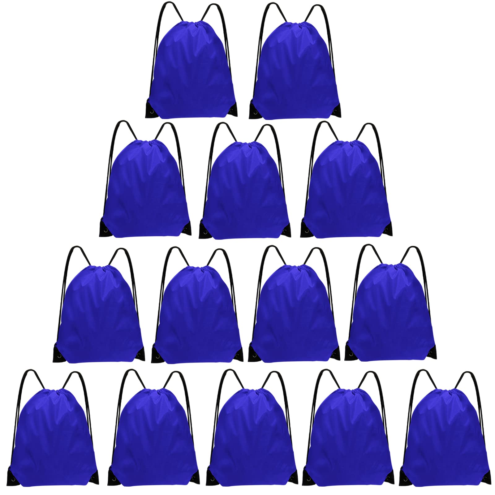 14 Pack Drawstring Backpacks Bulk - Gym Sack Bags for Men & Women - Lightweight Cinch Bags for Sports, Travel & School - Navy Blue Backpack Pouches for Workout, Beach & Daily Use