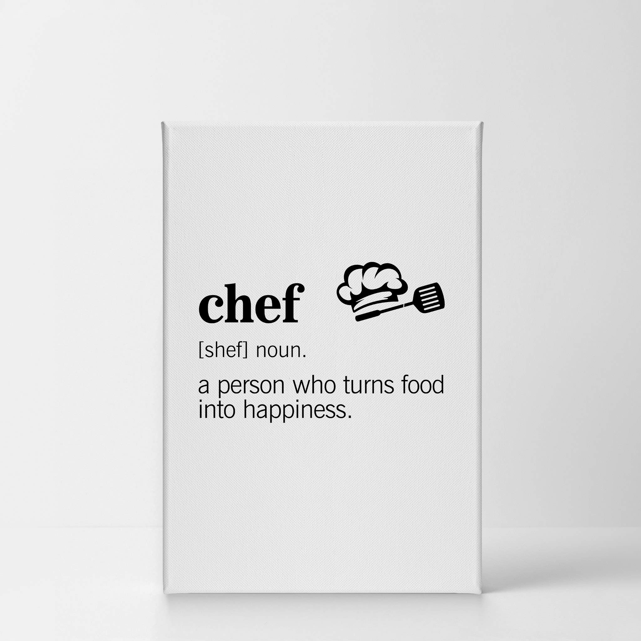 Funny Chef Definition Canvas Wall Art Print - 36x24 Inch Kitchen Decor for Restaurant, Cafe & Farmhouse Dining Room - Modern Housewarming Gift Ready to Hang | Perfect for Home Chefs & Food Lovers