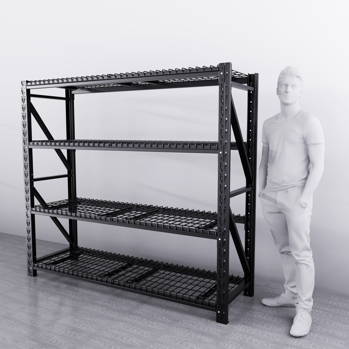 Heavy Duty 2m x 1.8m x 0.6m Wire Shelving Unit - 1600KG Capacity (WxHxD) - Perfect for Warehouse Storage, Garage Organization & Industrial Shelving Solutions