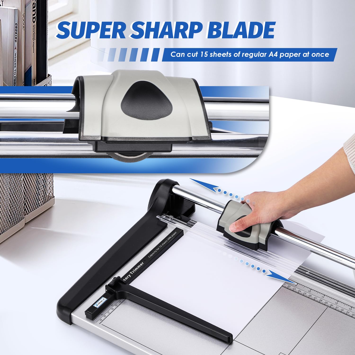 Heavy Duty Rotary Paper Trimmer - 15 Sheet Capacity, 14.17