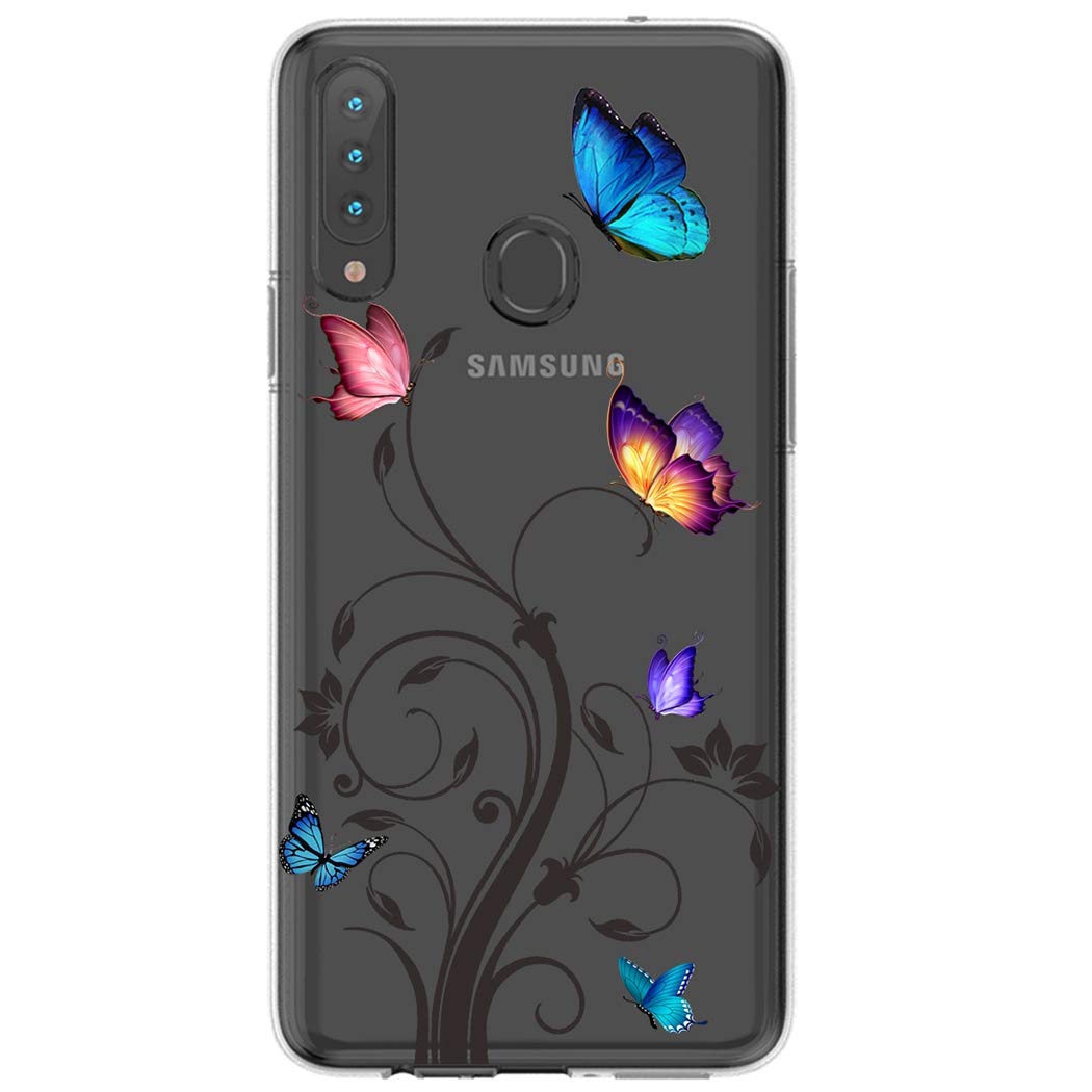 Samsung Galaxy A20S Phone Case - Clear TPU Shockproof Protective Cover for Women | Butterfly Design | Slim Soft Transparent Case | Perfect for Everyday Use & Gift Giving