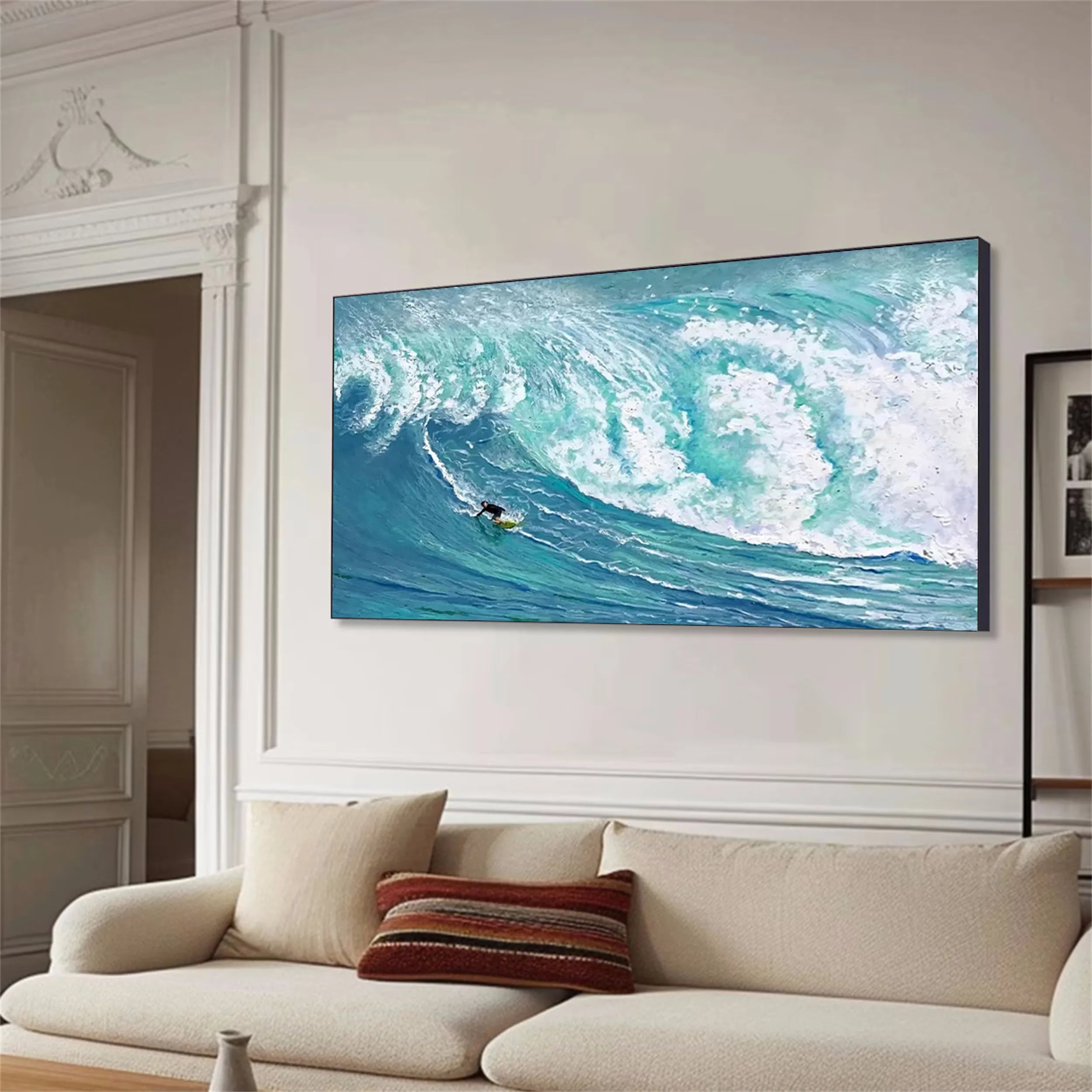 Ocean and Sky Painting #OS135 - Stunning Coastal Wall Art for Home & Office Decor | Perfect for Living Room, Bedroom, or Beach House