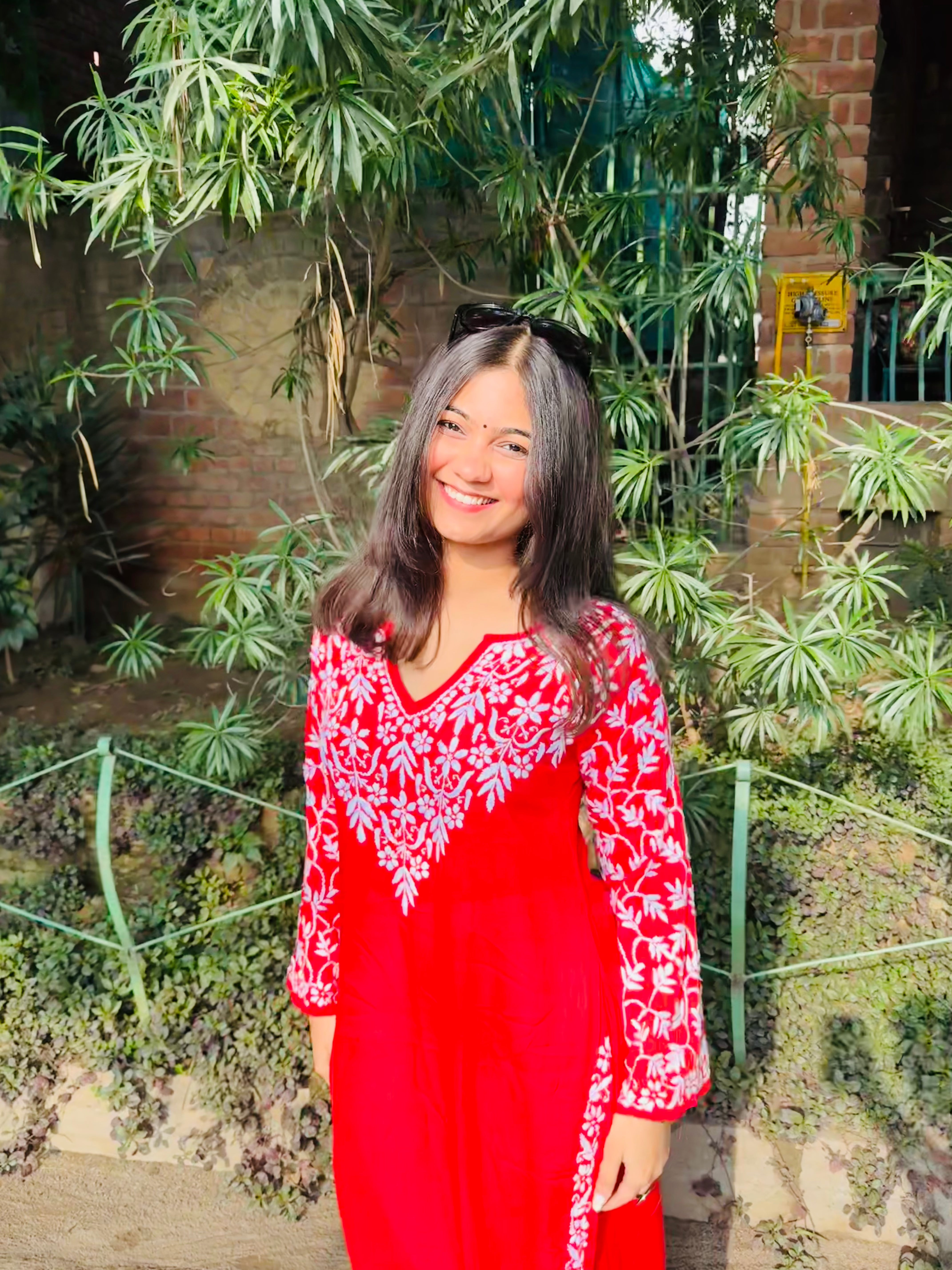 Stylish Radiant Red Chikankari Modal Cotton Kurta for Women | Comfortable & Breathable Indian Ethnic Wear | Perfect for Festivals, Weddings & Casual Outings