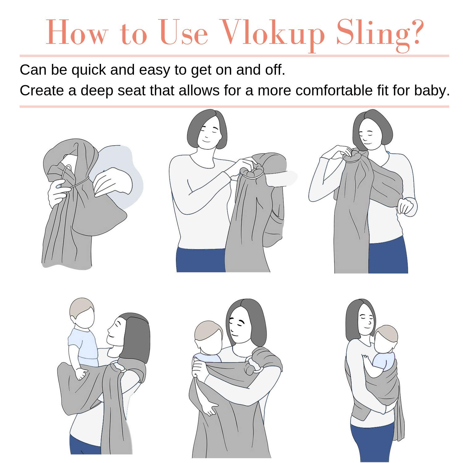 Soft Cotton Ring Sling Baby Carrier - Newborn to Toddler Wrap for Plus Size Parents | Adjustable & Ergonomic Infant Sling | Ideal Baby Shower Gift (Black) | Perfect for Hands-Free Parenting, Shopping & Outdoor Adventures