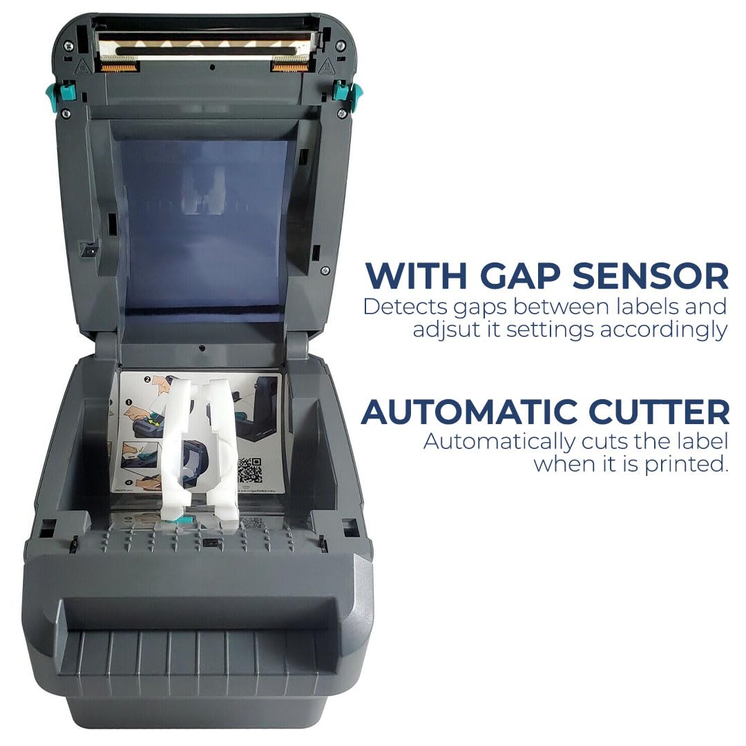 Zebra GX420D Direct Thermal Label Printer - Industrial Barcode & Receipt Printing Bundle with Microfiber Cleaning Cloth (Renewed) | Perfect for Warehouse, Retail & Shipping Labels