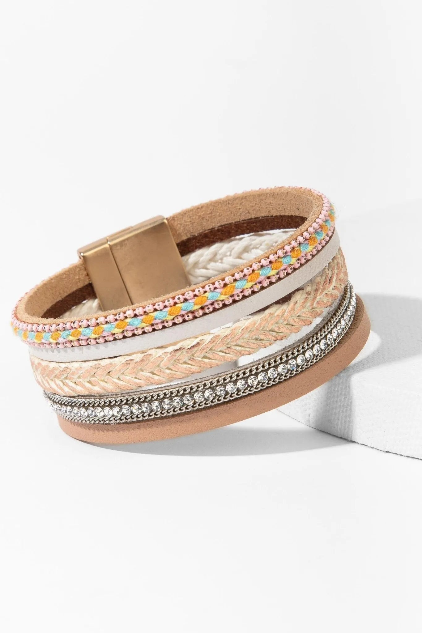 Rockaway Braided Leather Bracelet for Men & Women - Handmade Adjustable Leather Wristband - Boho Chic Jewelry for Casual Wear, Gifts & Everyday Fashion Accessories