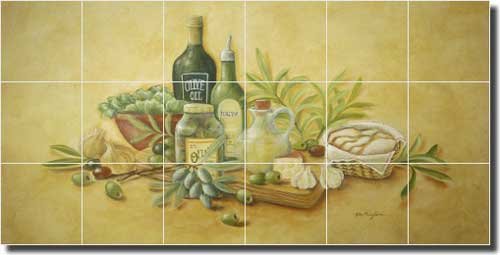 Tuscan Kitchen Ceramic Tile Mural Backsplash 25.5