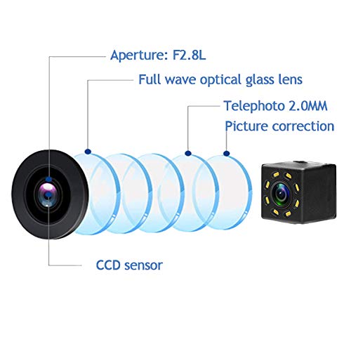 8 LED Waterproof Shockproof Reversing Backup Camera for Honda Accord/Inspire/Spirior/Civic VII VIII/City 4D - HD Night Vision Parking Aid for Safe Driving & Easy Installation