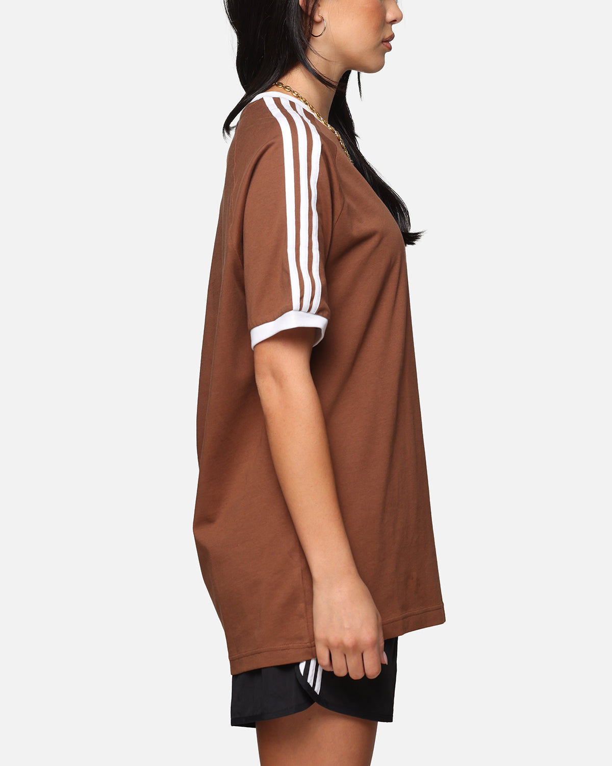 Adidas Originals 3-Stripes Classic T-Shirt for Men - Brown Cotton Casual Tee | Streetwear, Gym & Everyday Wear