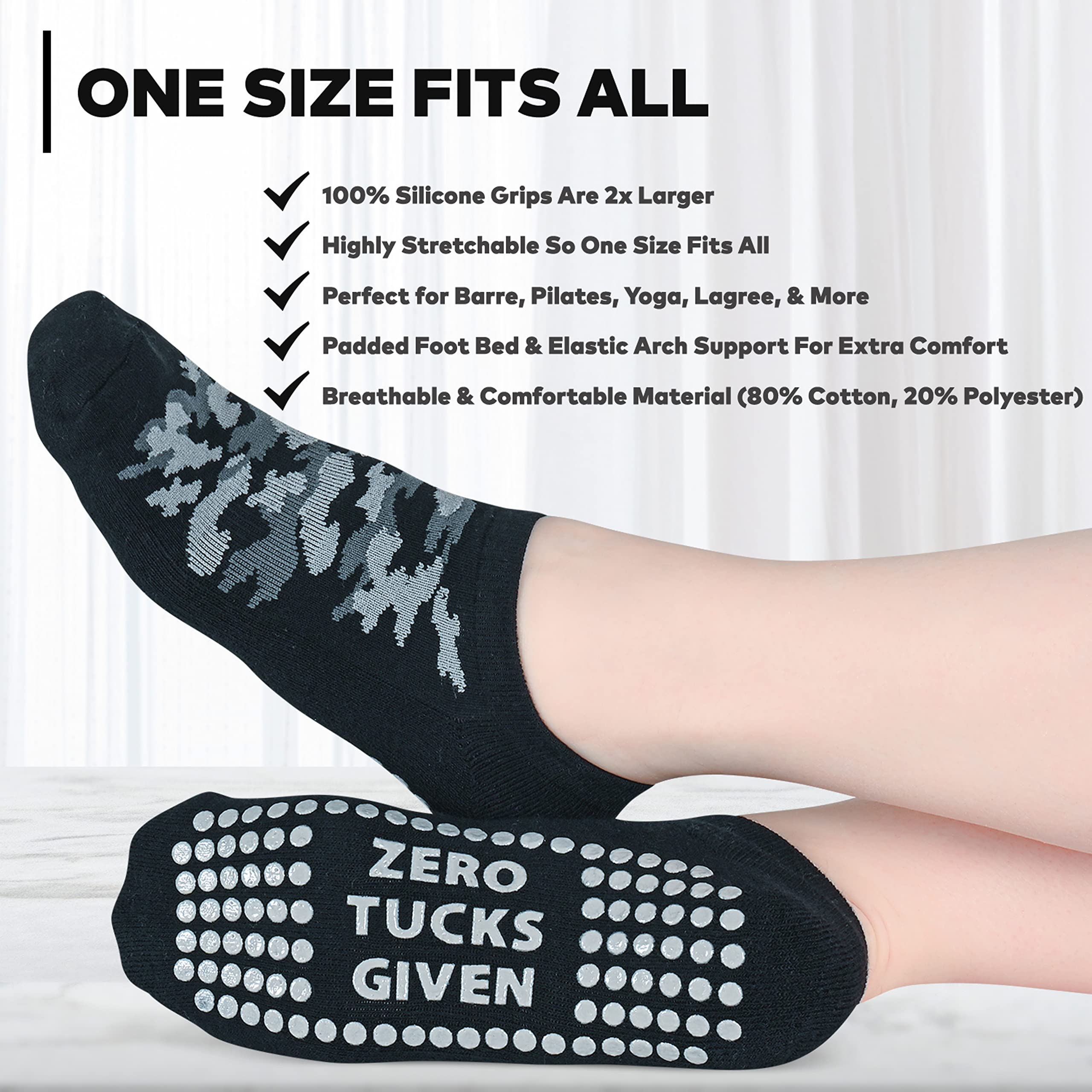 Non-Slip Sticky Grip Socks for Women - Perfect for Barre, Pilates, Lagree, Yoga & Dance - Stay Secure During Workouts & Home Fitness Sessions