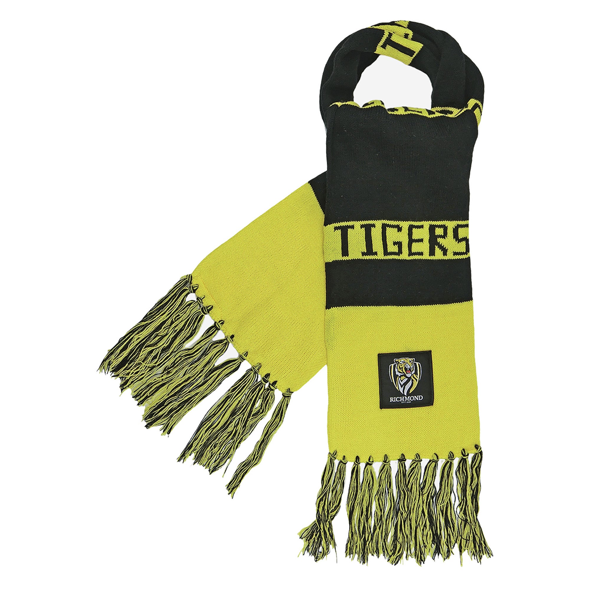 Richmond Tigers AFL Bar Scarf for Adults - Perfect for Game Day, Tailgating & Fan Support