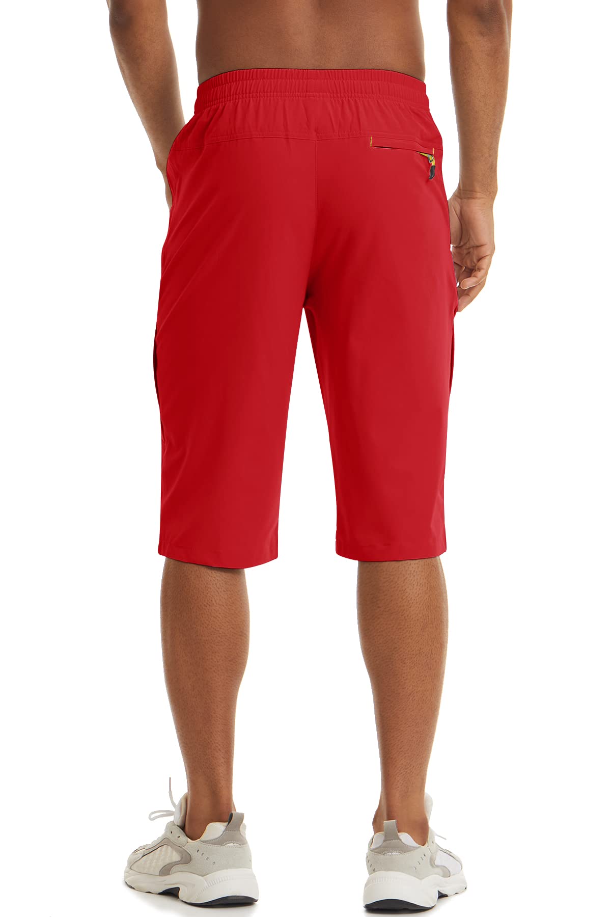 TACVASEN Men's Quick Dry Hiking 3/4 Long Capri Shorts - Athletic Workout Running Shorts with Zipper Pockets - Perfect for Outdoor Adventures, Gym & Travel