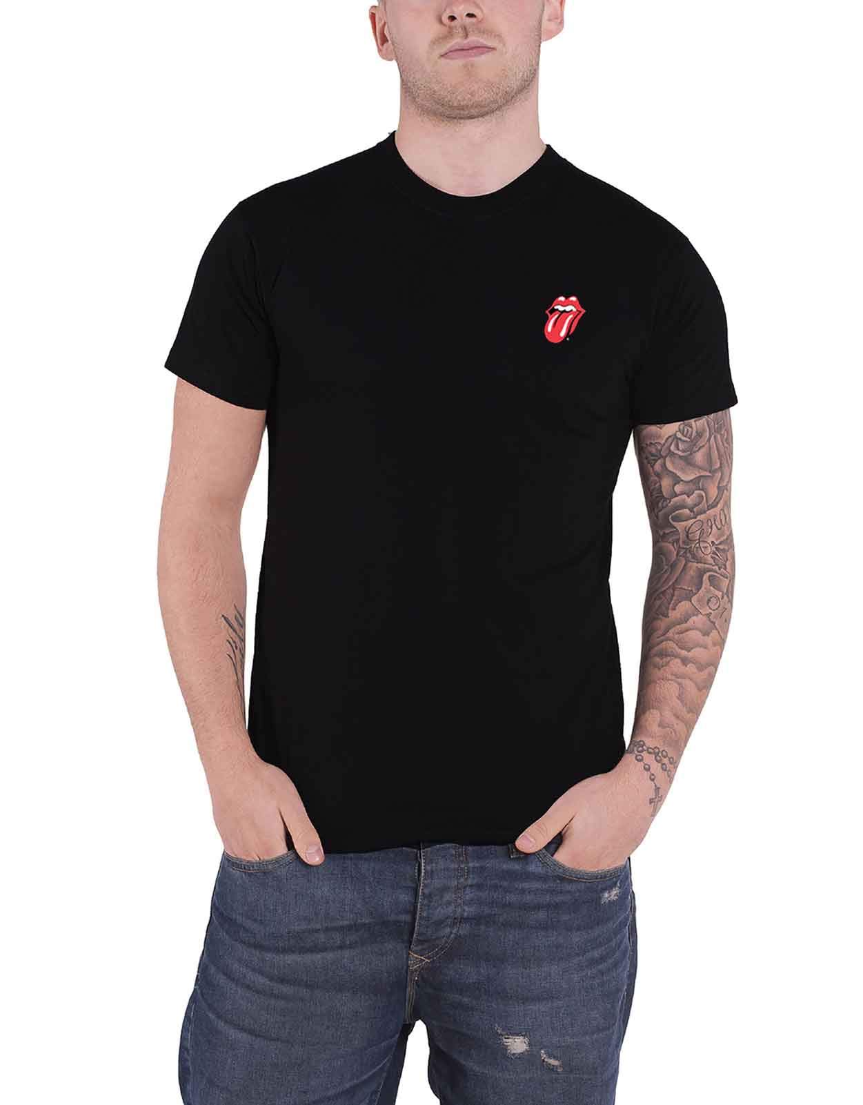 Rolling Stones Classic Tongue Logo Men's Slim Fit T-Shirt - XX-Large Black | Vintage Rock Band Tee for Concerts, Casual Wear & Gift Giving