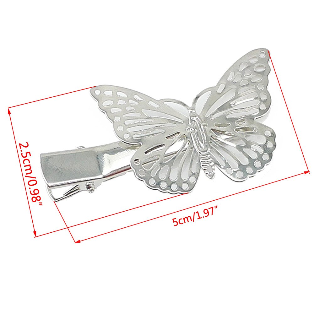 Yueton Silver Butterfly Hair Clips - Elegant Bridal Hair Accessories for Weddings, Prom, Parties & Special Occasions