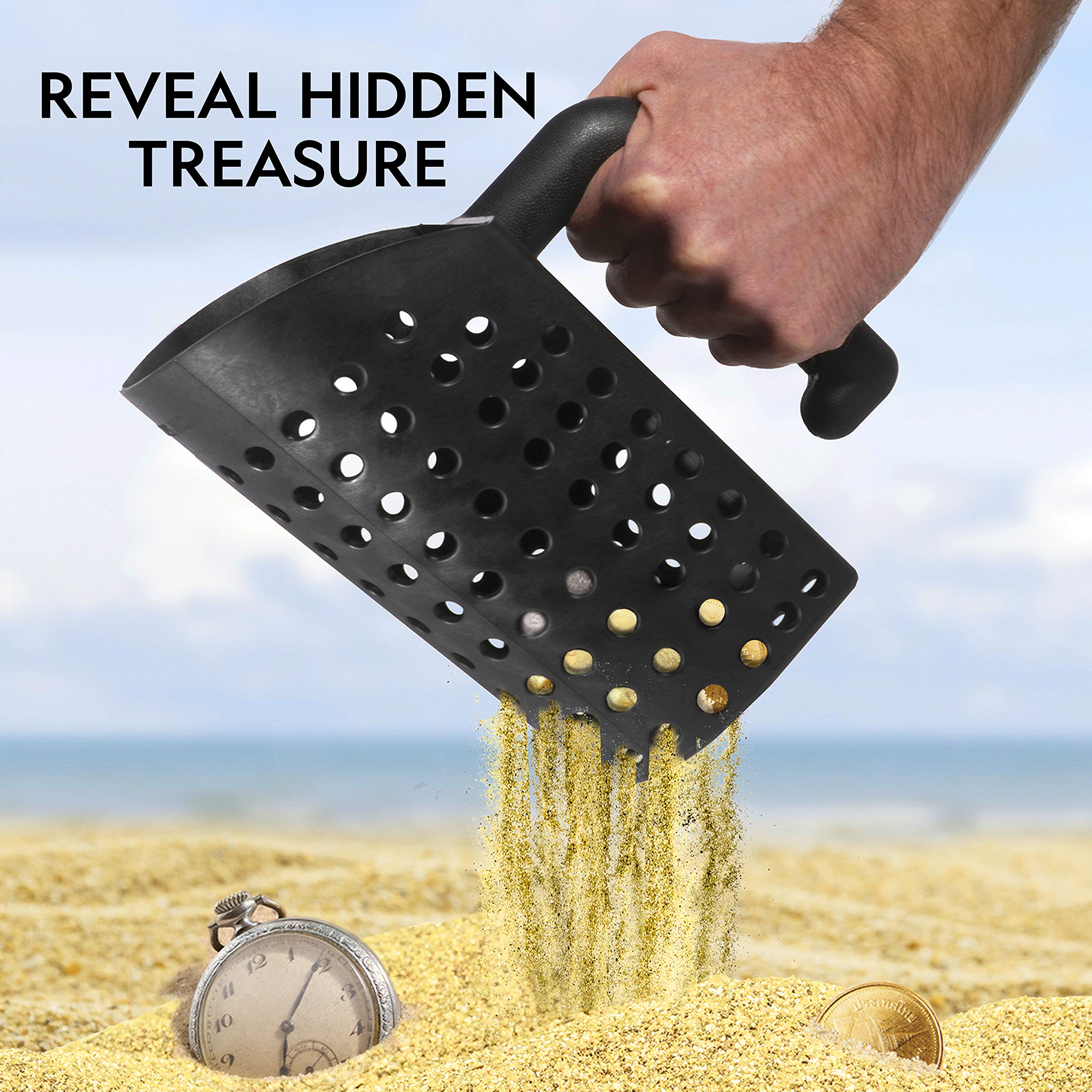NATIONAL GEOGRAPHIC Metal Detector Accessories Kit - Sand Scoop, Shovel & Sifter for Beach Treasure Hunting, Gold Prospecting & Outdoor Adventures