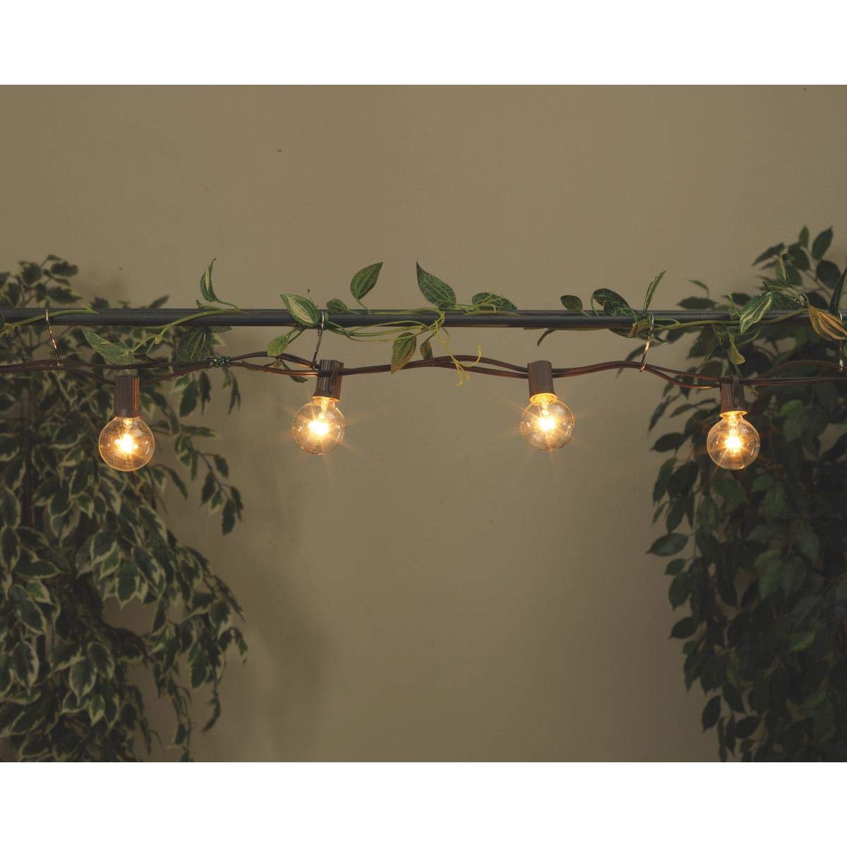 Gerson Everlasting Glow 92883 20-Count Outdoor Patio String Lights with G40 Glass Covers, 19 ft - Perfect for Backyard, Garden, and Wedding Decorations