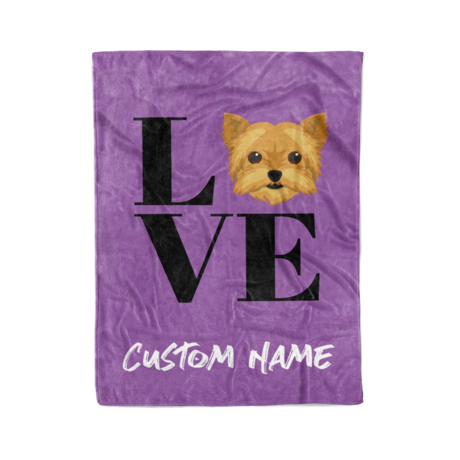 Personalized Yorkie Yorkshire Terrier Fleece Blanket - Custom Name Lightweight Dog Blanket for Small Dogs | Cozy Gift for Dog Lovers, Pet Parents & Family | Perfect for Couch Snuggles, Bedtime & Travel