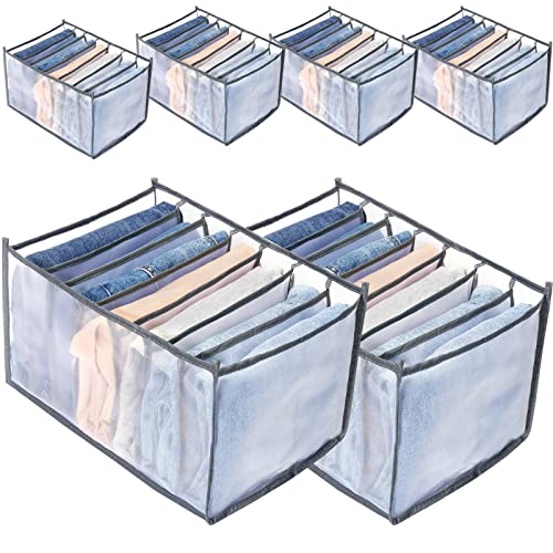 6PCS(Thin Jeans Grids,Gray)