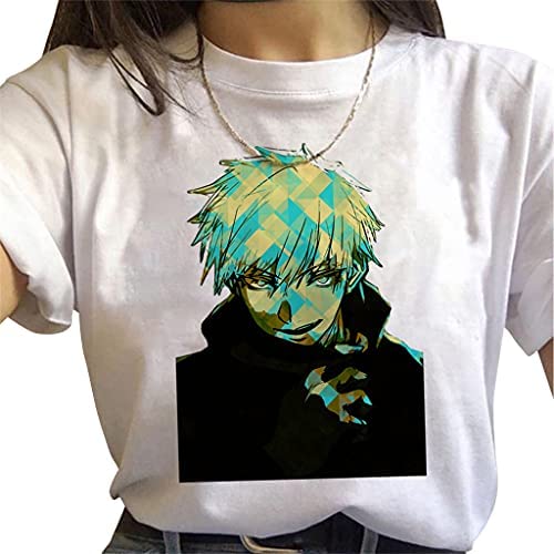 BAYAGIN Jujutsu Kaisen Anime T-Shirt - Satoru Gojo, Itadori Yuji, Fushiguro Megumi & Nobara Graphic Tee for Women & Girls | Summer Casual Wear, Cosplay, Anime Convention Outfit