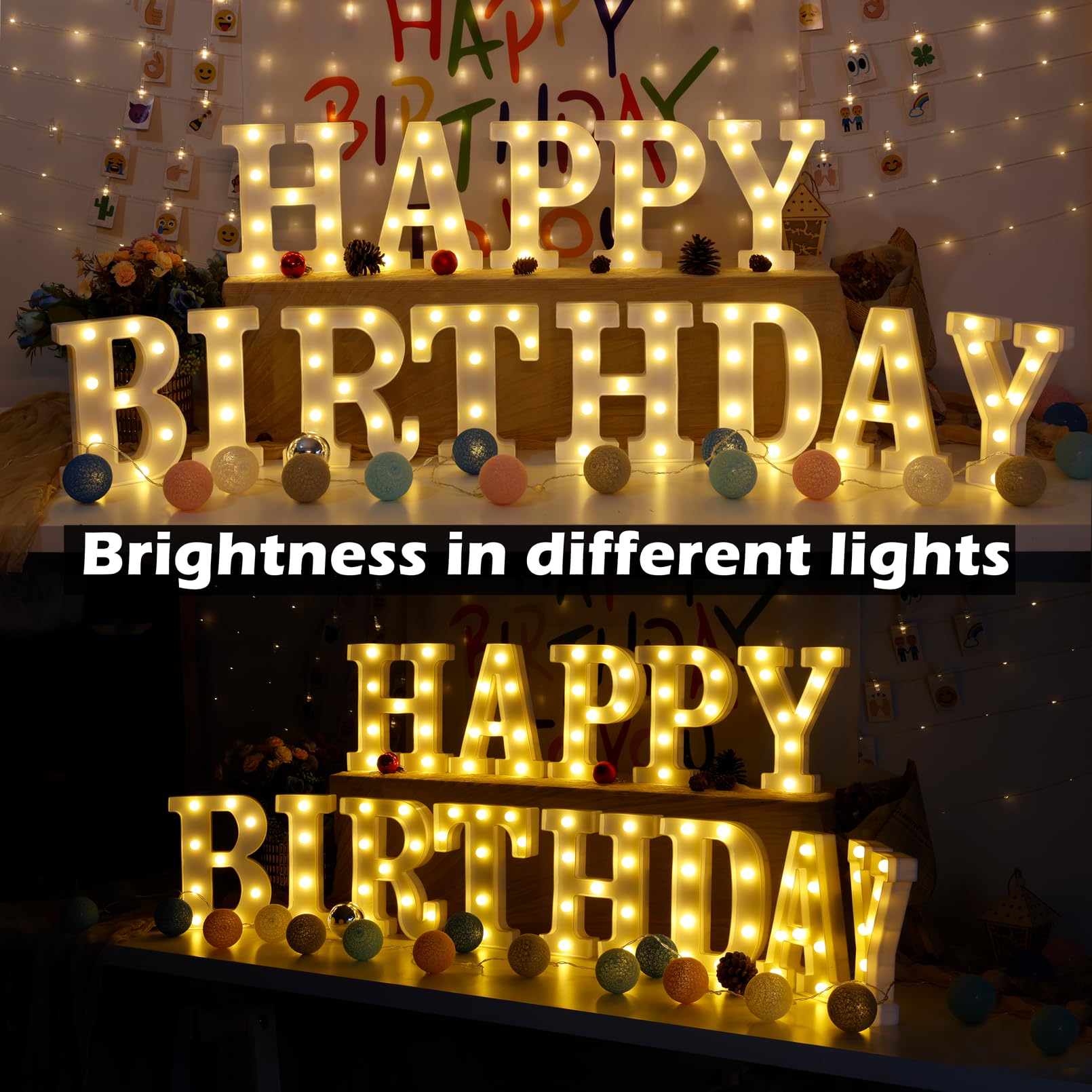 Battery Powered LED Marquee Sign Letters - Light Up Alphabet & Number 2 for Night Light, Wedding, Birthday Party, Christmas Decor | Perfect for Home, Bar, Cafe & Event Lighting