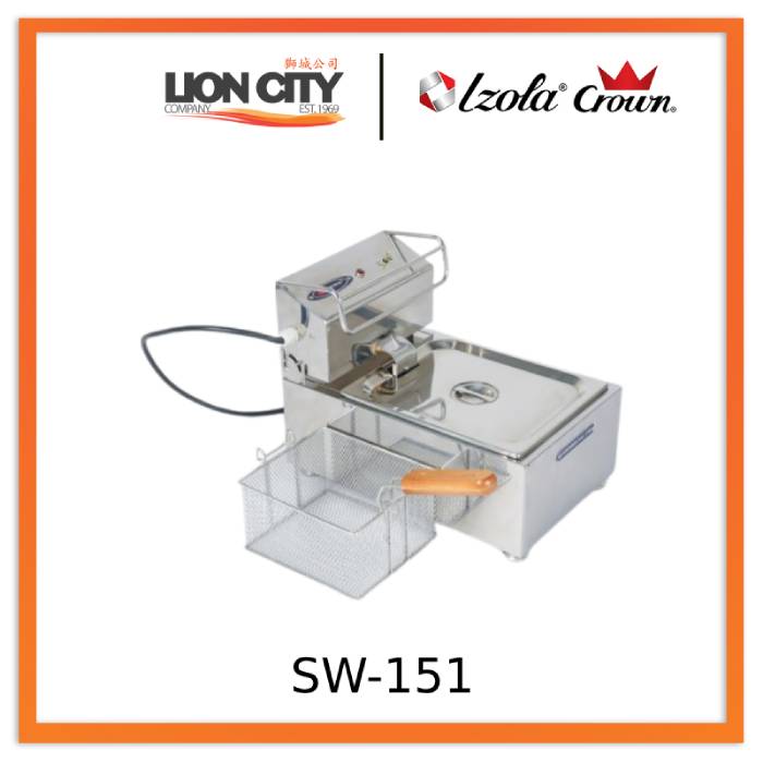 Crown SW 151 5L Stainless Steel Electric Deep Fryer for Home & Restaurant Use - Perfect for Frying Chicken, Fish, French Fries & More