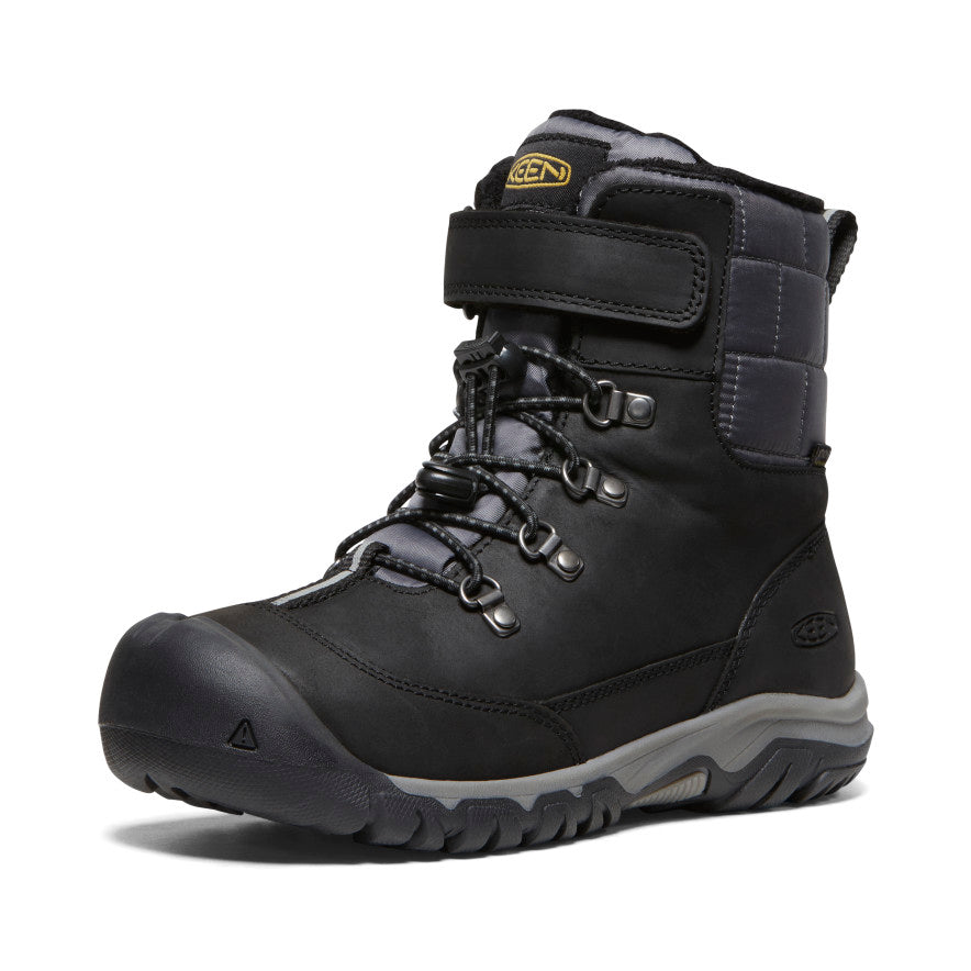 Kanibou Waterproof Winter Boots for Kids - Black/Magnet | Warm & Comfortable Snow Boots for Boys & Girls | Perfect for Snow Play, Hiking & Outdoor Adventures