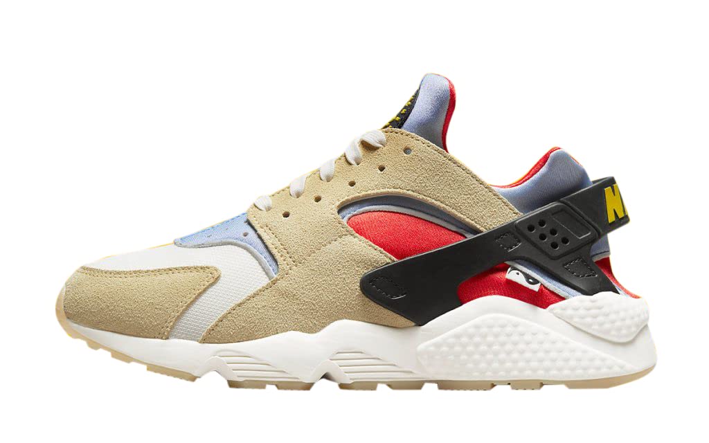 Nike Men's Air Huarache Running Shoes - Lemon Drop/Off Noir-Sail Colorway (DV2117-700) - Size 10.5 US - Lightweight Comfort for Jogging, Gym & Casual Wear