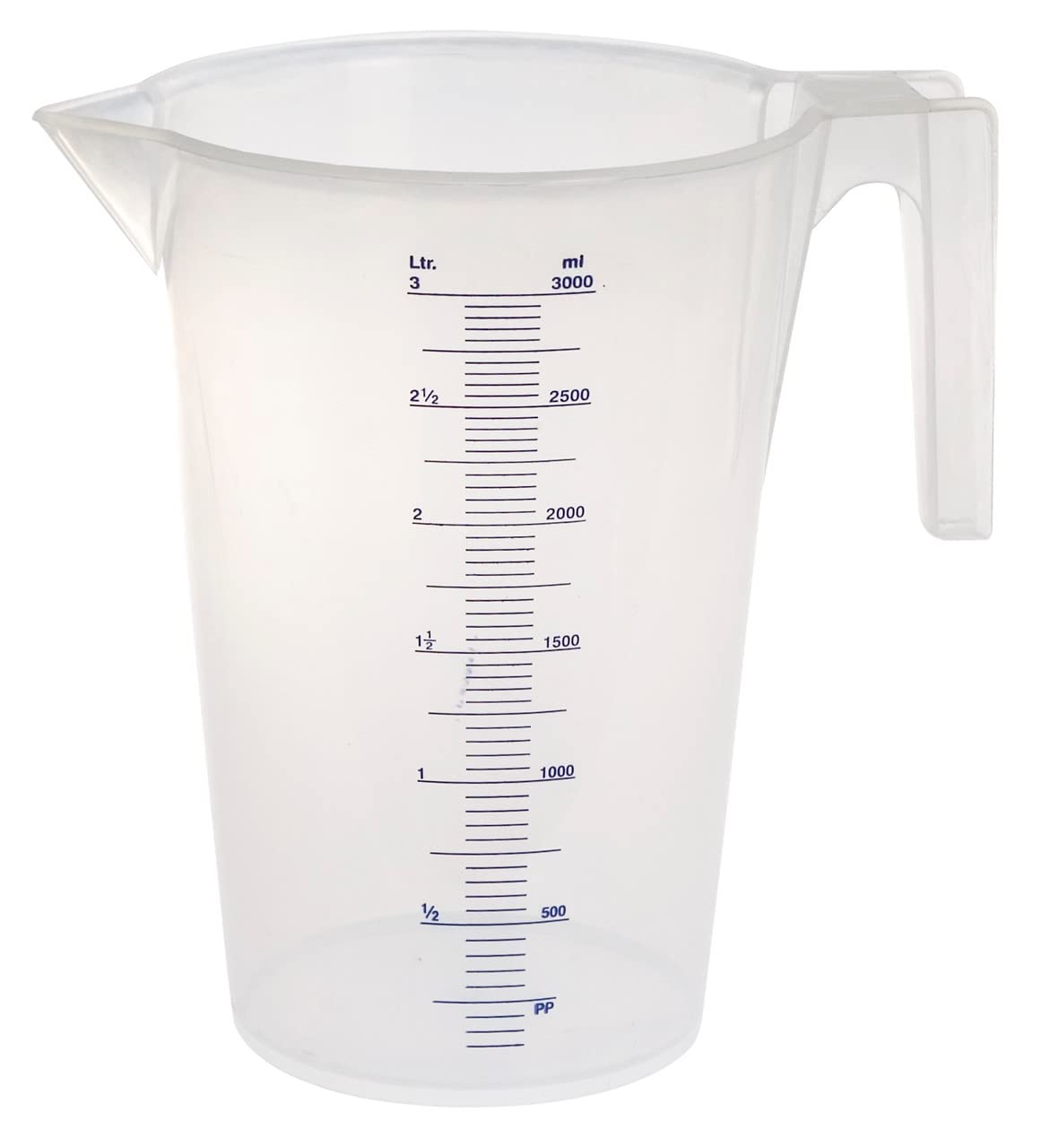 3L Heavy Duty Measuring Jug - Lightweight, Strong & Durable Plastic Measuring Cup for Baking, Cooking, Mixing Drinks & Lab Use