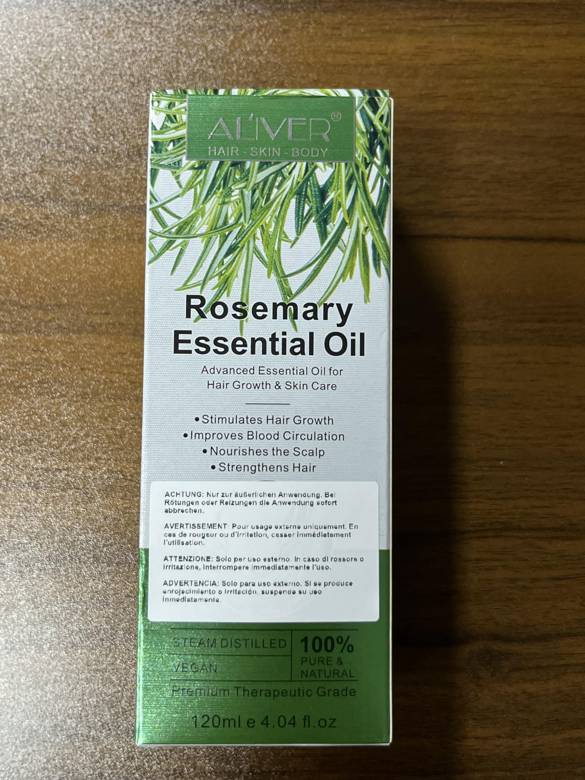 Pure Organic Rosemary Oil for Hair Growth 120ml - Natural Hair Loss Treatment & Scalp Care for Men & Women - Promotes Thicker, Healthier Hair - Ideal for Daily Hair Care & Massage