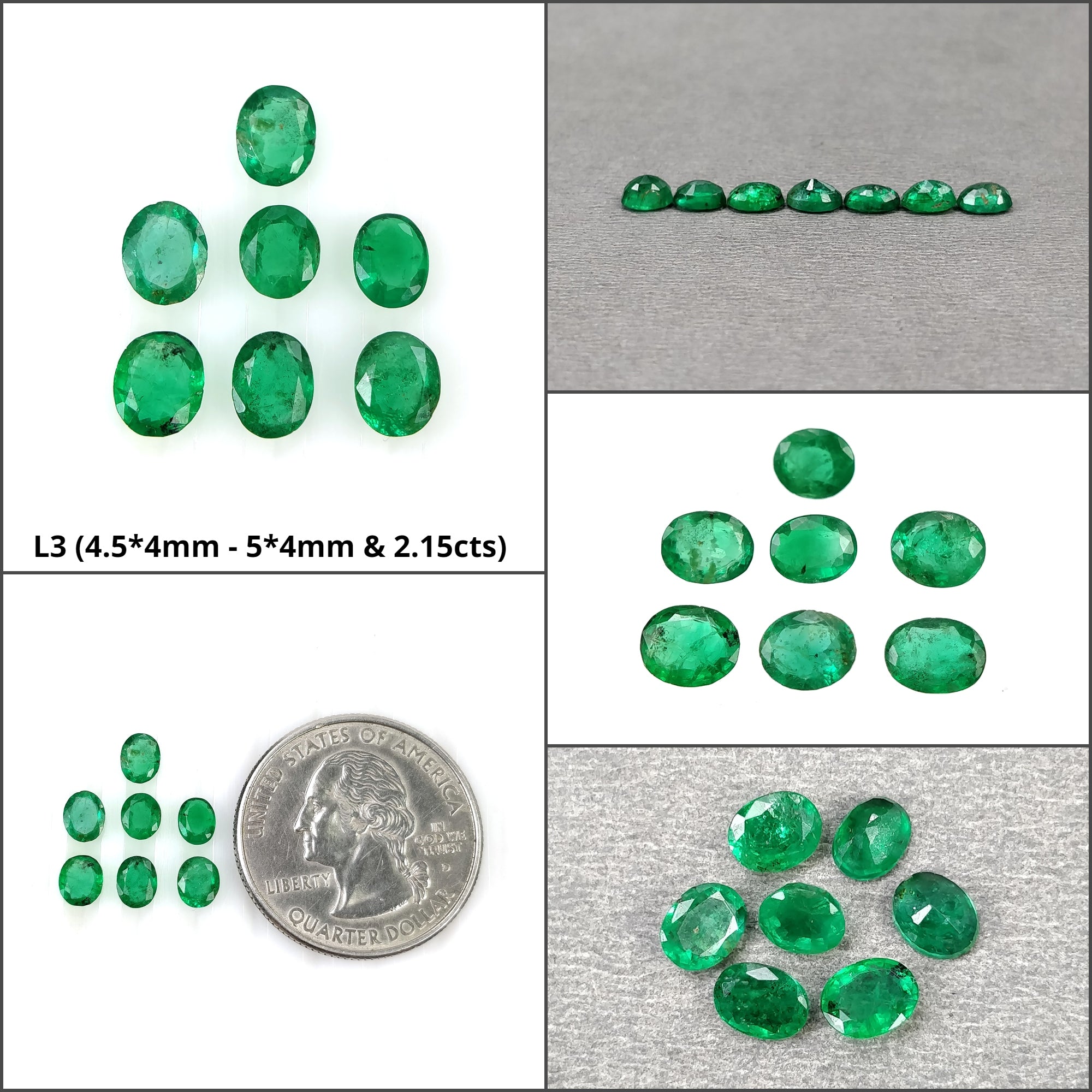 Natural Untreated Green Emerald Gemstone - Oval Cut 7pc Lot for Jewelry Making | Engagement Rings, Necklaces & Earrings