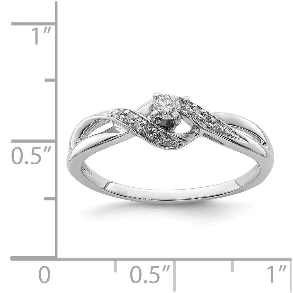 925 Sterling Silver Diamond Promise Engagement Ring - 1/8 CTTW, 2mm Band - Perfect for Proposals, Anniversaries & Romantic Occasions