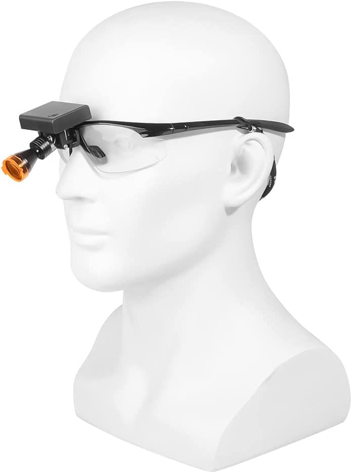 5W LED Dental Headlight with Glasses - All-in-One Optical Filter Set for Dental Loupes | Perfect for Dentists, Orthodontists & Oral Surgeons During Procedures
