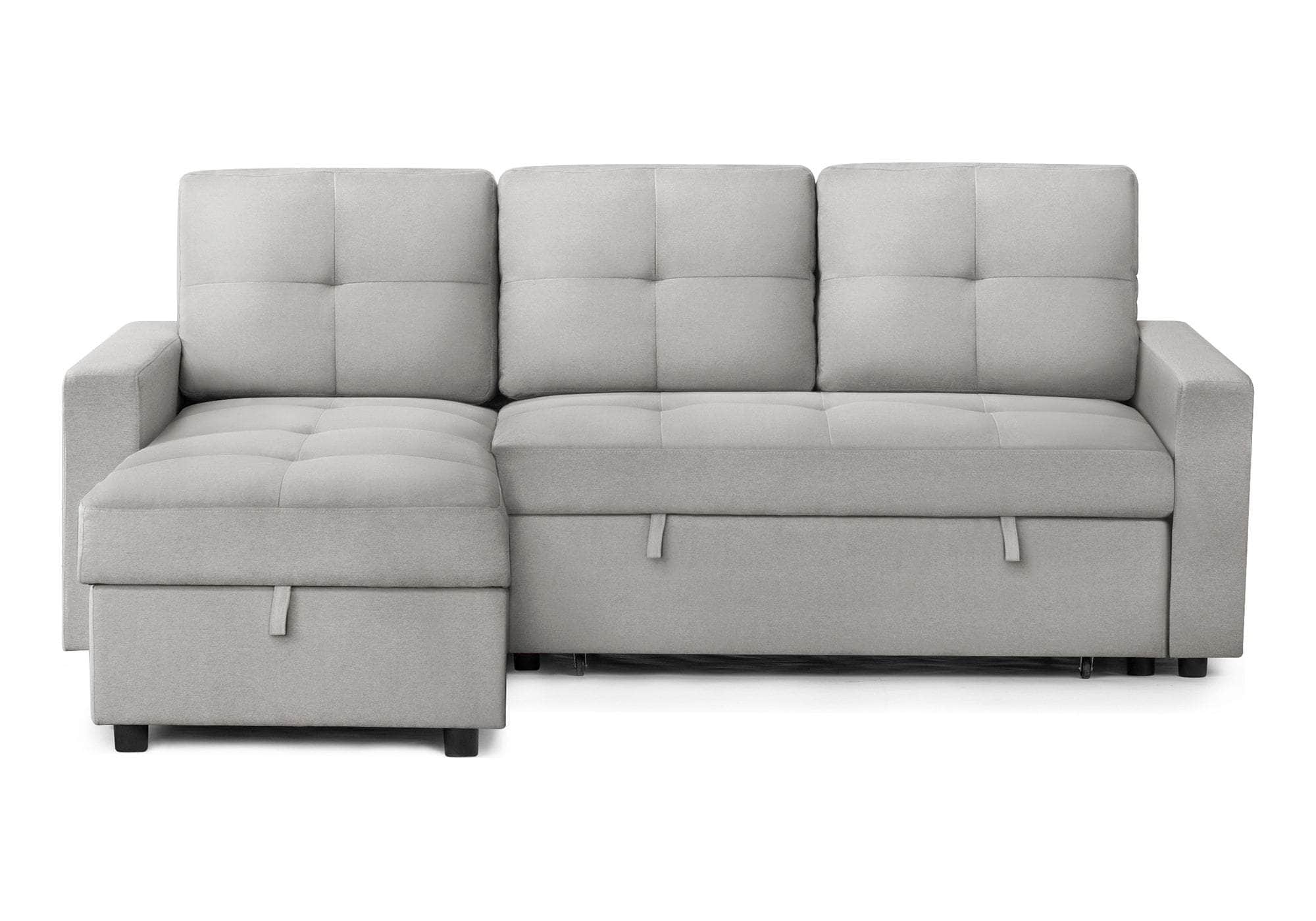 Venice Sleeper Sectional Sofa Bed with Reversible Storage Chaise - 5 Color Options | Convertible Couch for Small Spaces, Guest Room & Apartment Living