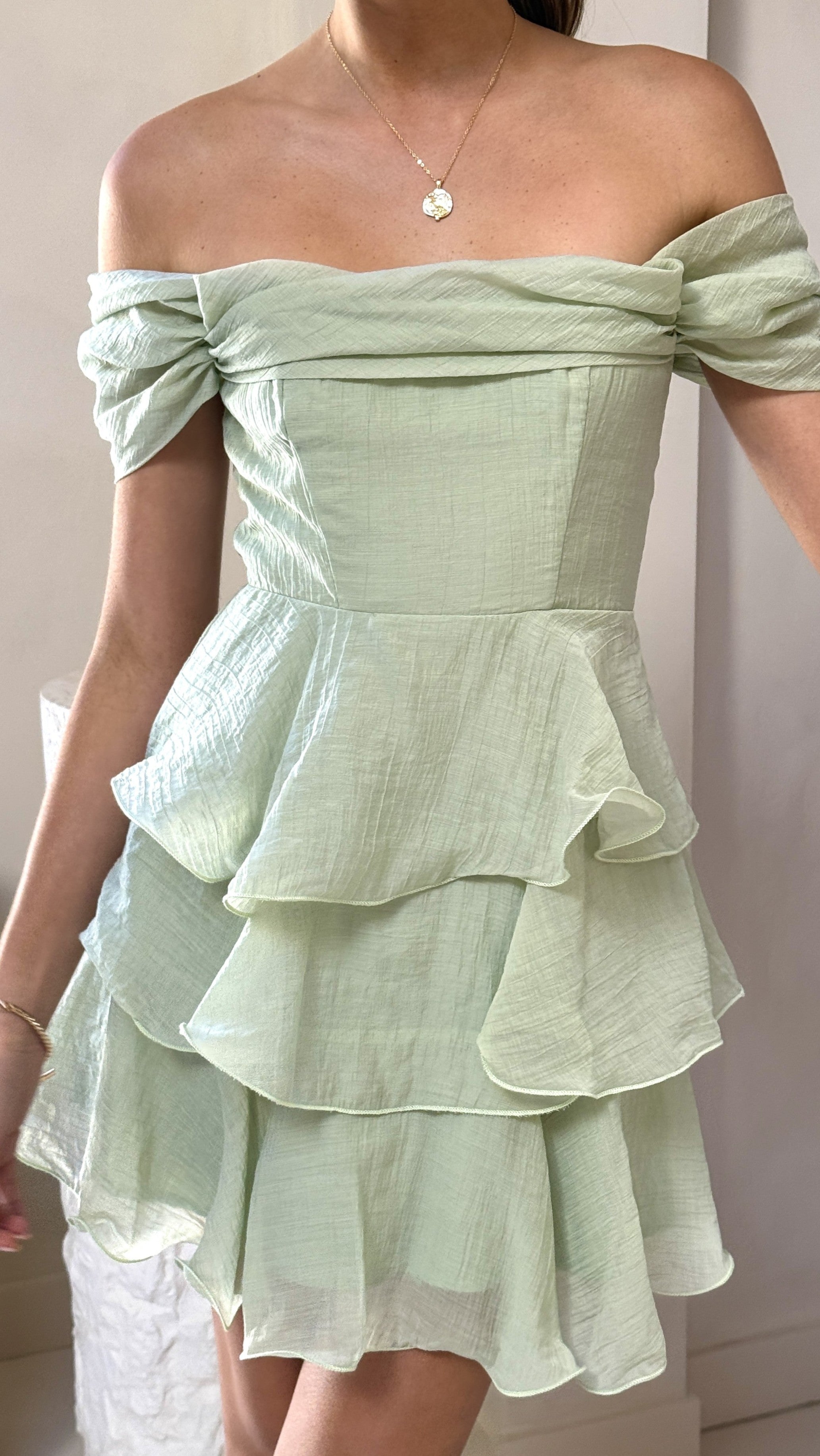 Lanelle Mini Dress in Sage Green - Flowy Summer Dress for Women, Perfect for Beach, Vacation & Casual Outings