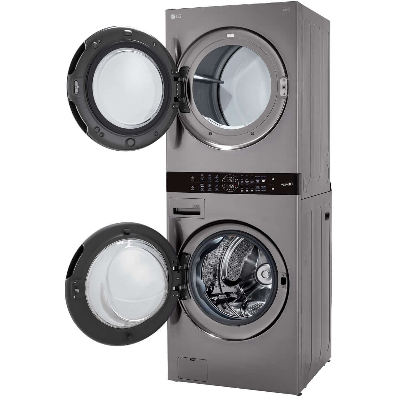LG WashTower Single Front Load Laundry Center - 4.5 Cu. Ft. Washer & 7.4 Cu. Ft. Electric Dryer in Graphite (WKE100HVA) | Smart Home Appliance for Modern Families | Perfect for Apartments, Condos & Small Spaces