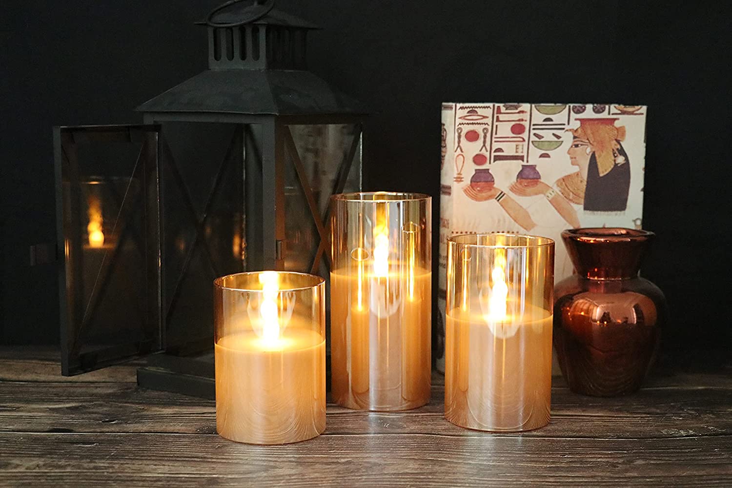 Premium Flameless LED Candles with Timer & Remote - Real Wax Warm Flickering Lights for Wedding, Home Decor, Party & Holiday (Set of 3) - Battery Operated Safe Candles for Centerpieces, Fireplace & Romantic Ambiance