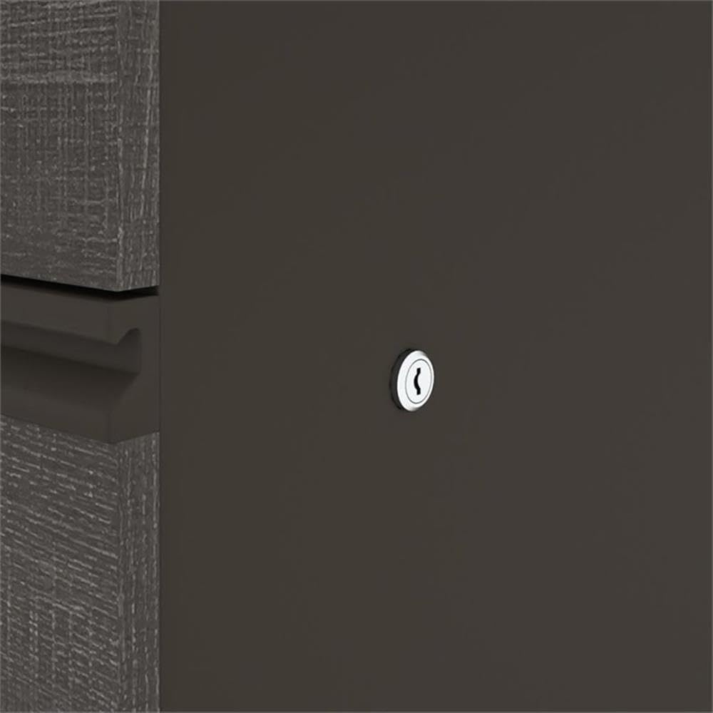 Bestar Prestige Plus 3-Drawer Add-On File Cabinet - Bark Gray & Slate - Office Storage Solution for Home & Business Organization