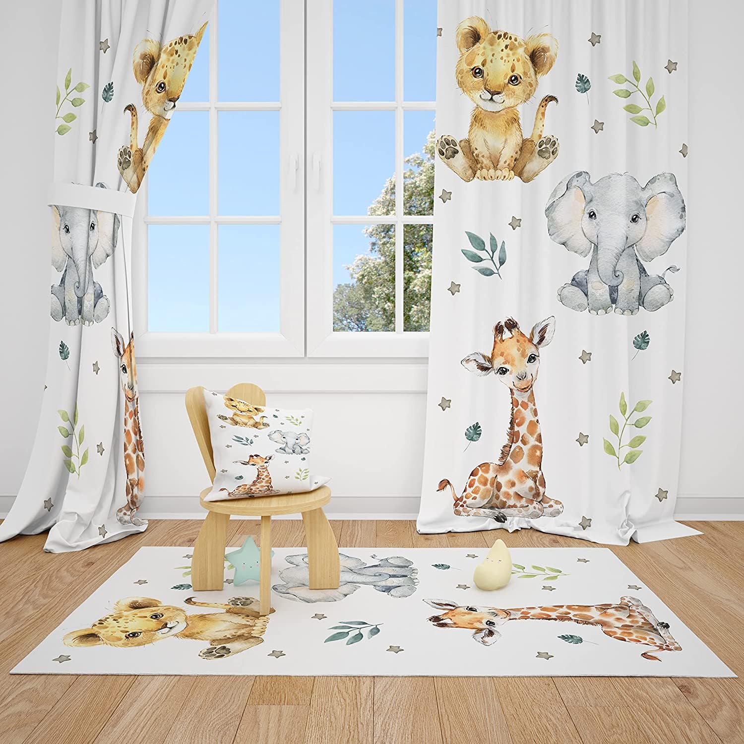 Adorable Safari Animal Nursery Curtains for Baby Boy - 51