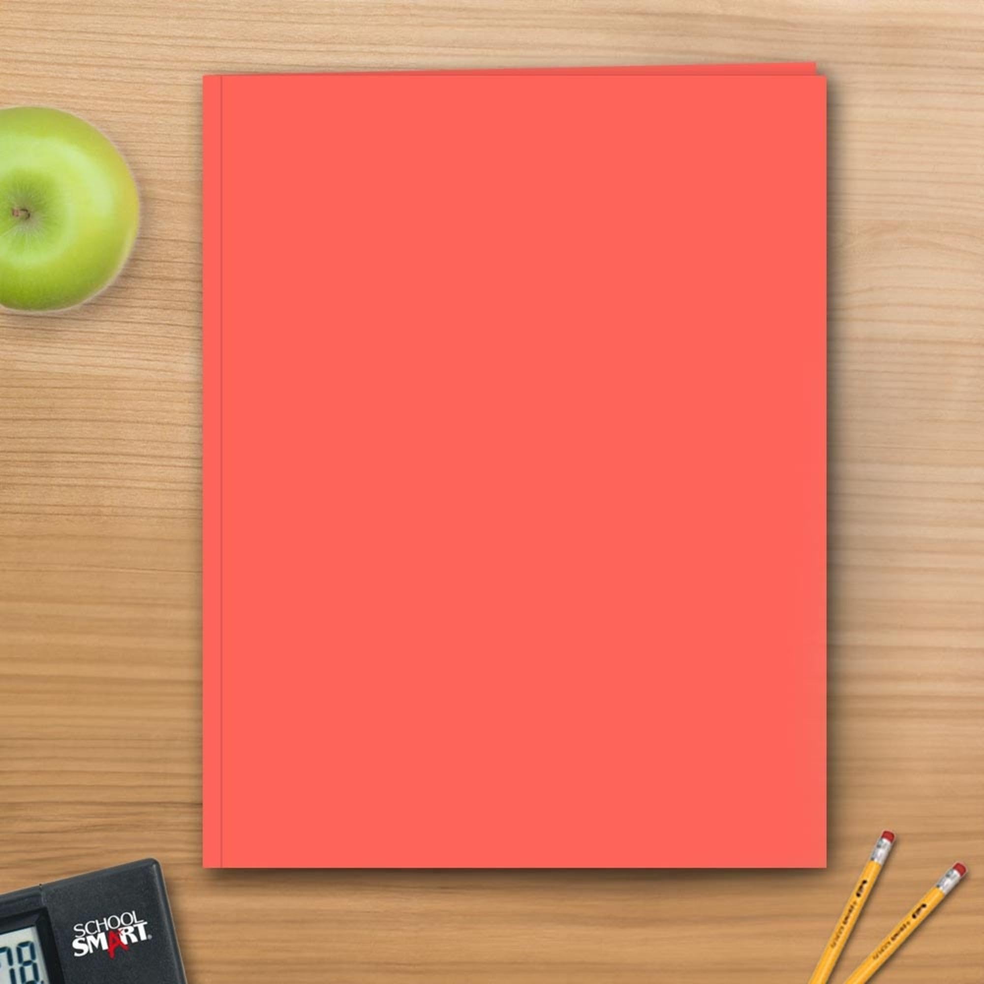 School Smart 2-Pocket Folders with Fasteners - Red, Pack of 25 | Durable Plastic Folders for Classroom Organization, Homework & Document Storage | Perfect for Students, Teachers & Office Use