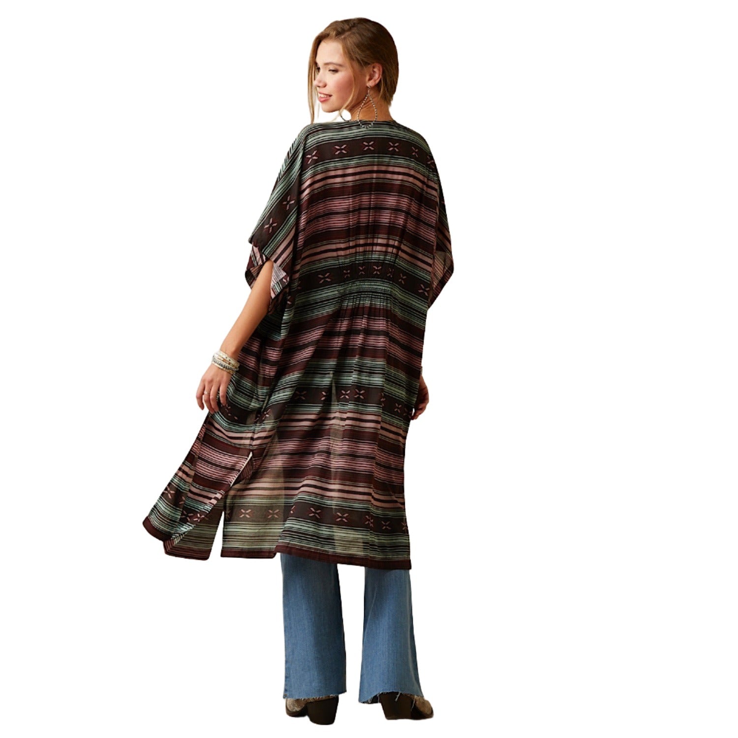 Ariat Women's Picture Perfect Duster Coat - Southwest Serape Stripe Western Style Jacket for Casual Wear & Outdoor Adventures
