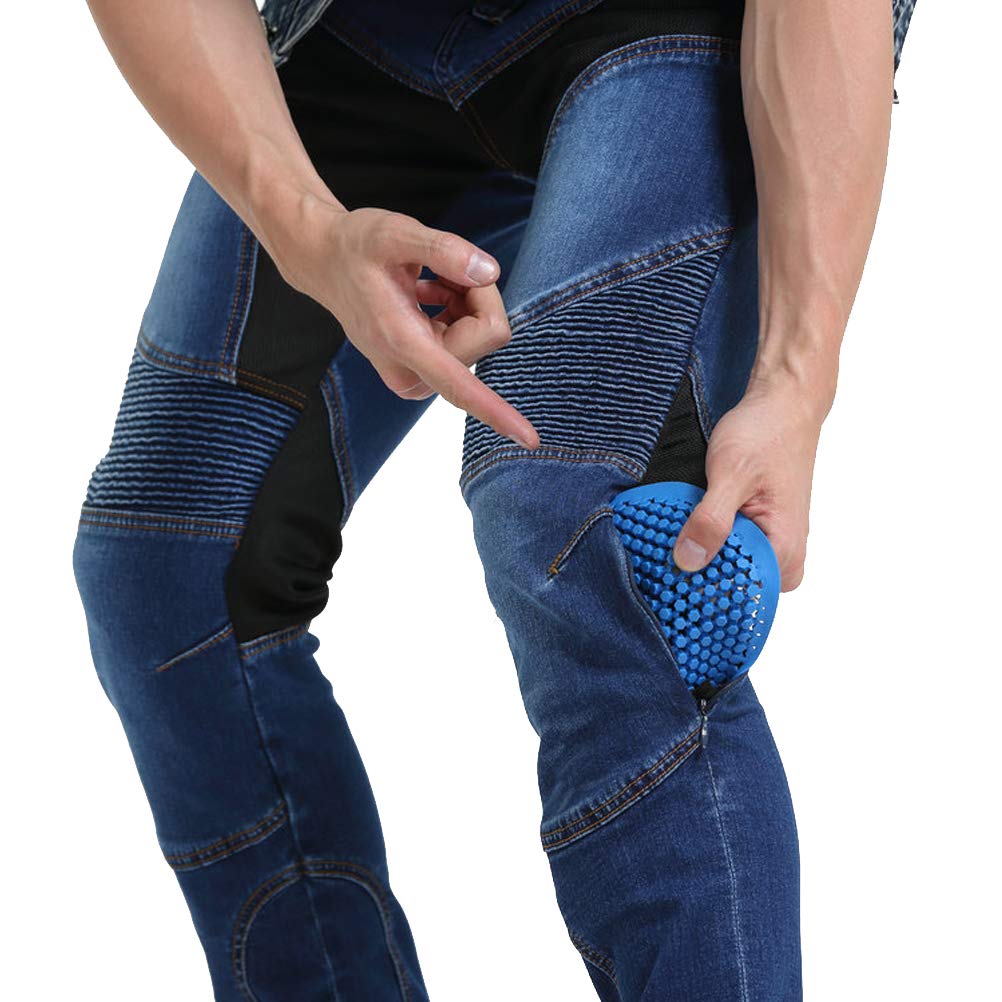 Takuey Motorcycle Riding Pants - Aramid Fiber Reinforced Biker Jeans with Silica Gel Knee Pads | Summer Riding Gear for Men & Women | Perfect for Commuting, Touring & Adventure Riding