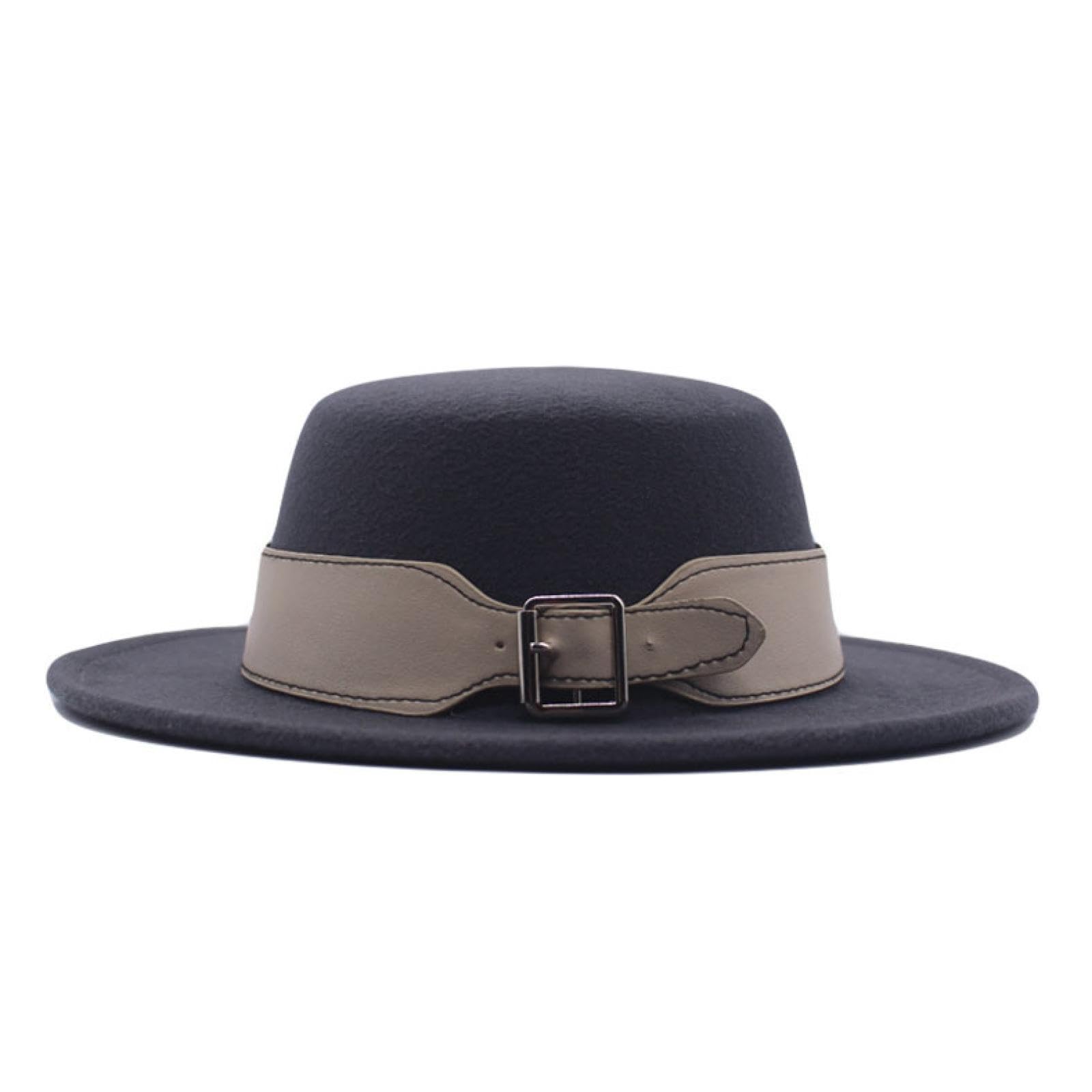 Stylish GRFIT Fedora Trilby Felt Hat for Everyday Wear - Flat Top Fashion Hat with Small Band for Men & Women - Perfect for Parties, Weddings, and Casual Outings