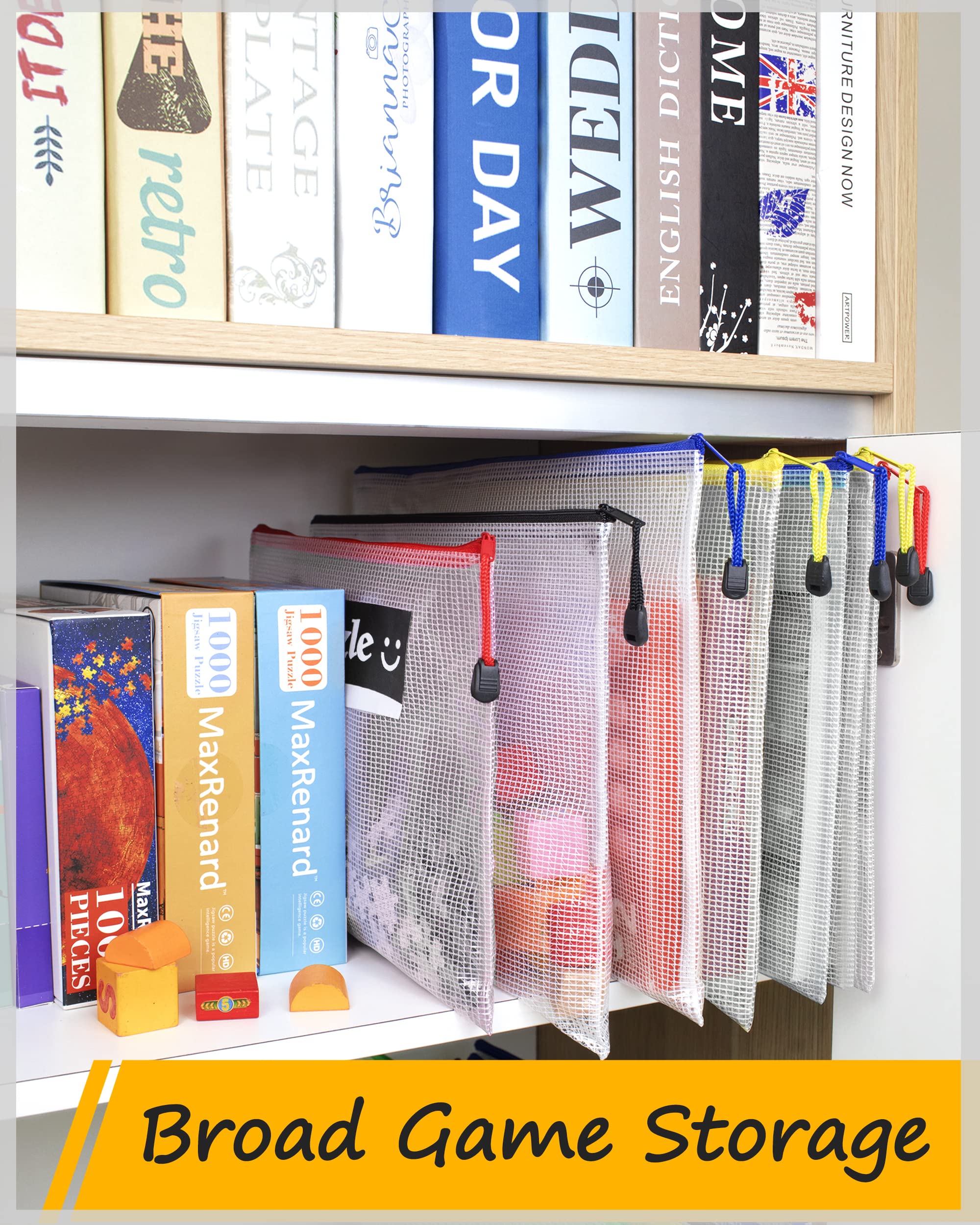 SUNEE Mesh Zipper Pouch 30-Pack (6 Colors) - Waterproof Organizer for School, Office & Travel