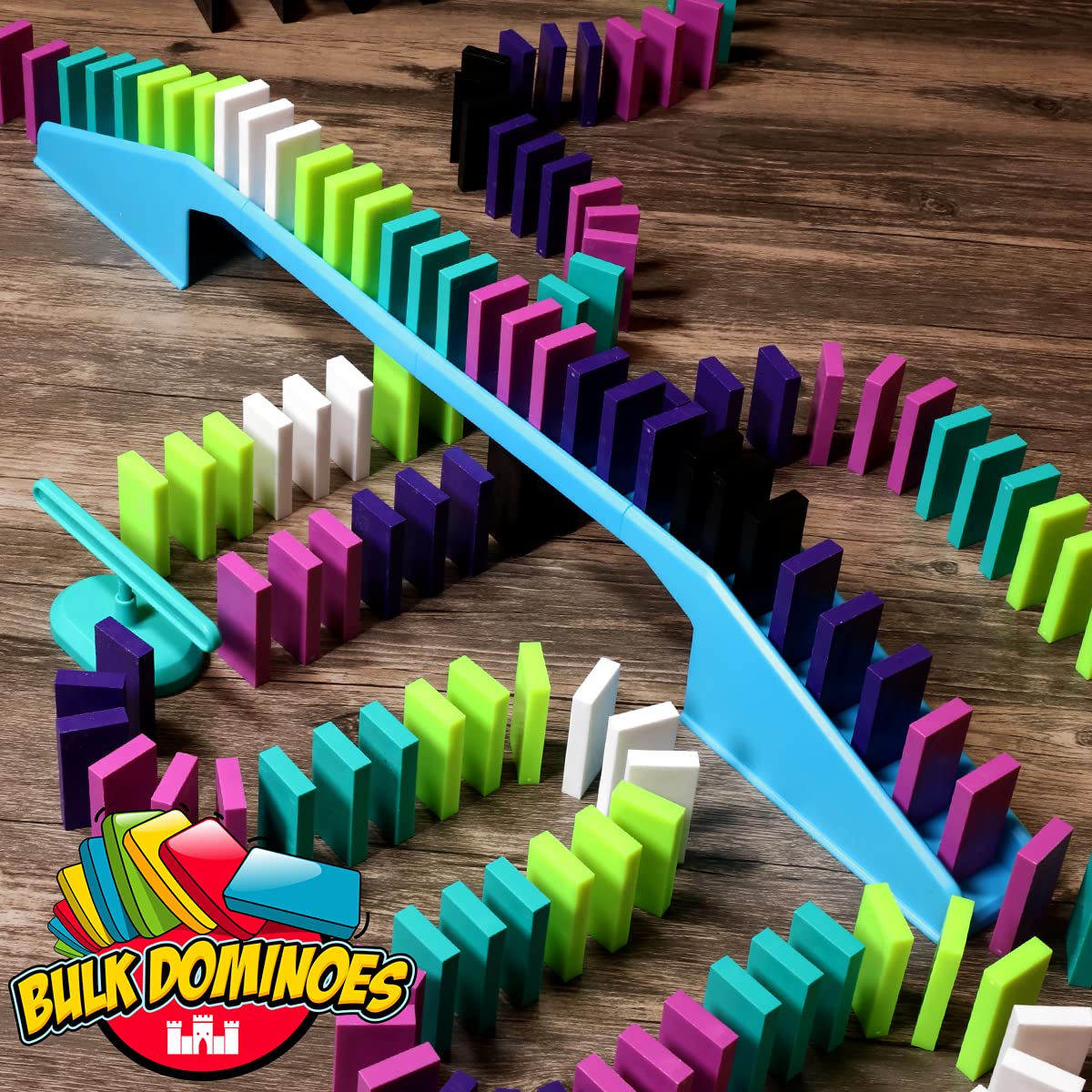 Bulk Dominoes Pro-Domino Kit - 300 Piece STEM Learning Toys for Kids, Family Board Games, Educational Building Blocks for Chain Reaction & Toppling Fun | Perfect for Classroom Activities, Birthday Gifts & Family Game Nights