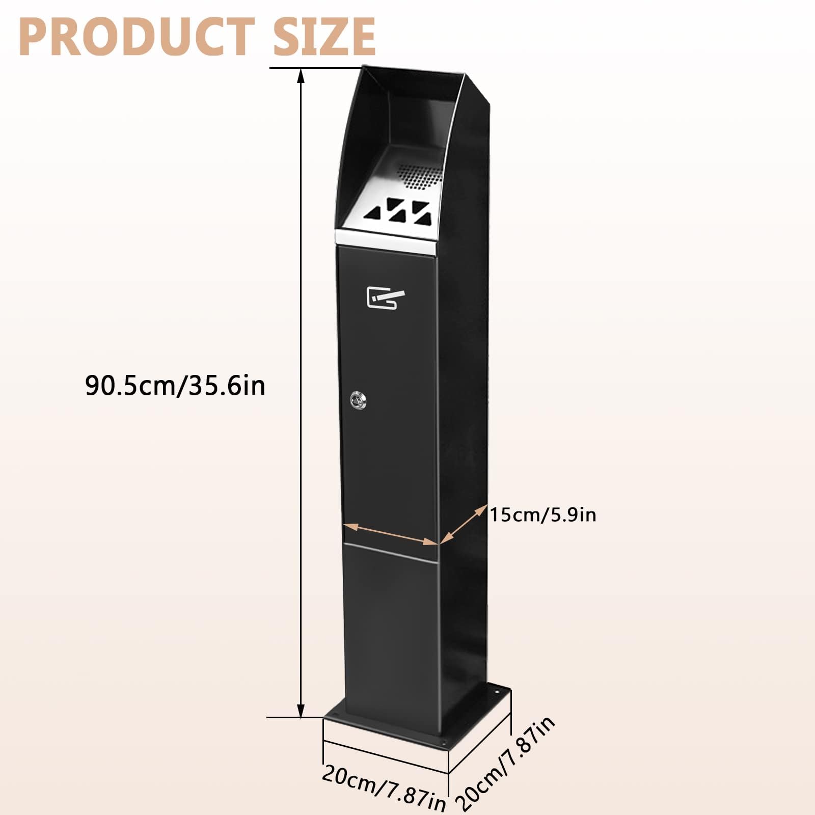 Premium Outdoor Standing Ashtray - Heavy Duty Commercial Grade Cigarette Receptacle for Patios, Restaurants, Bars & Convenience Stores - Weatherproof Smoking Station for Outdoor Use