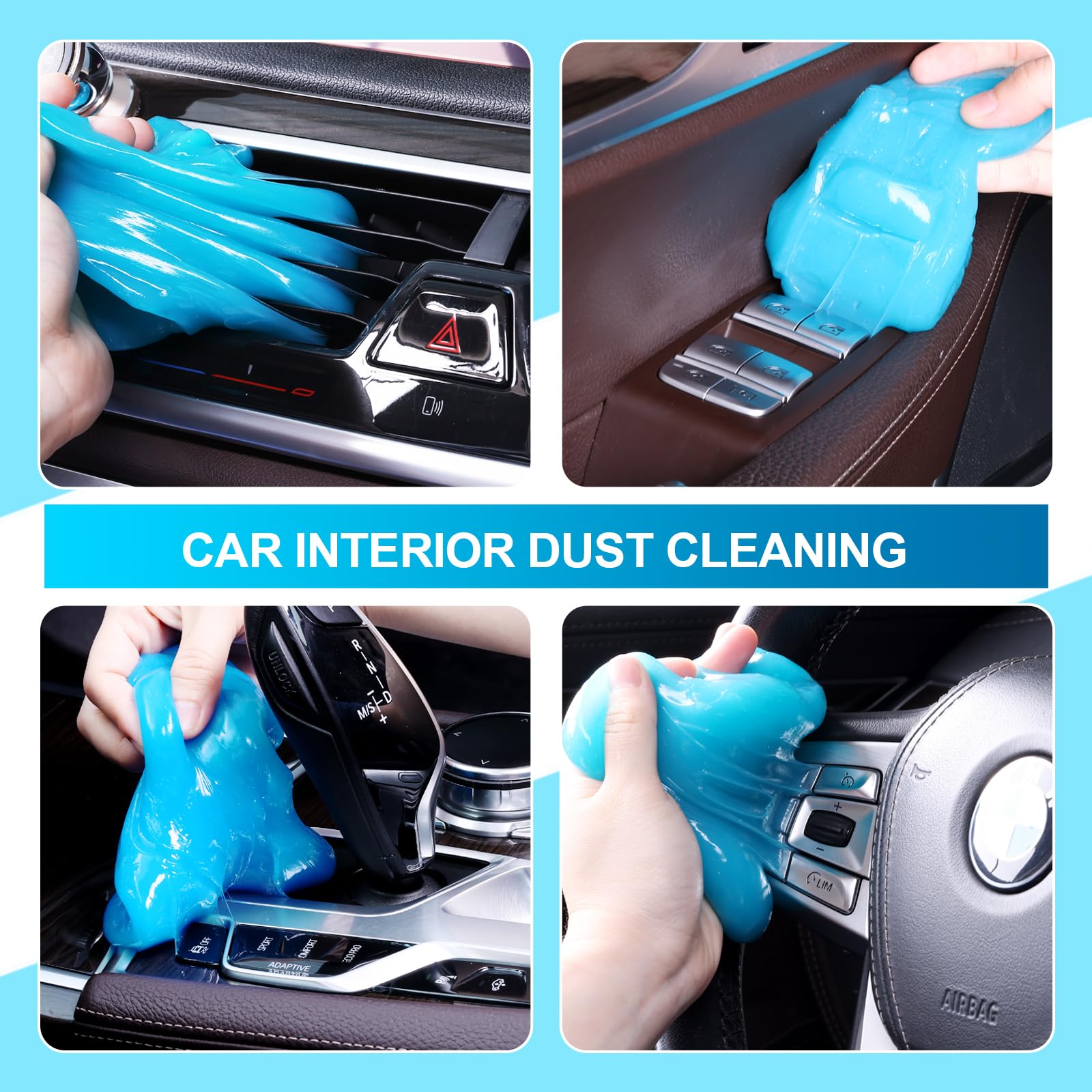 Universal Reusable Car Cleaning Gel - Auto Interior Detailing Putty for Dust Removal in Keyboards, Air Vents, Computers & Laptops | Perfect for Car Detailing, Office Electronics & Home Cleaning